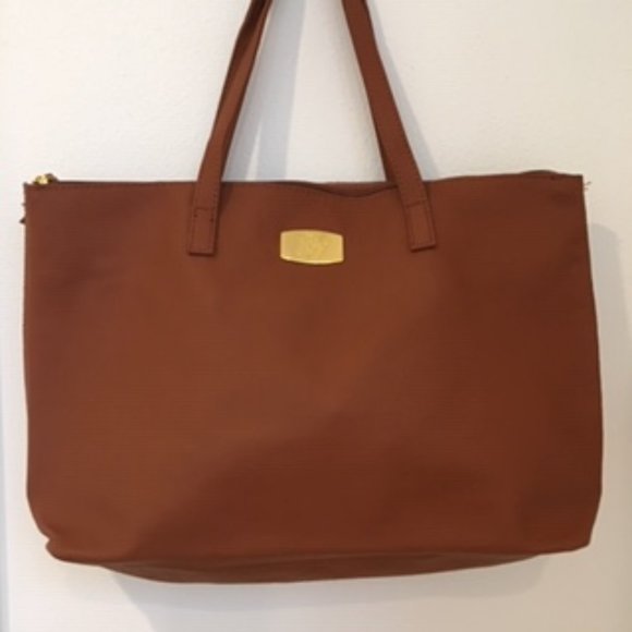 Joy Mangano Handbags - Joy Mangano brown Leather Tote w/ RFID Clutch NWOT